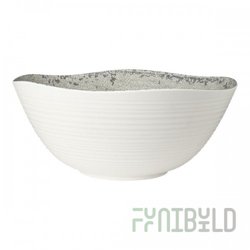Creations Pompeii from Steelite International 13.5 Qt. Stone Melamine Round Bowl - 4/Case