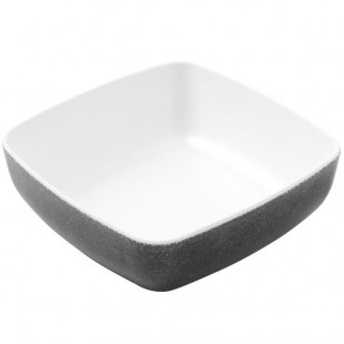 American Metalcraft GGSB6 Grab & Go 27 oz. White and Black Speckled Square Melamine Bowl