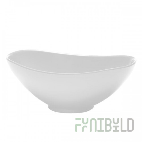 Elite Global Solutions M138OVNW Organic Bowls White Oval 3.25 Qt. Bowl