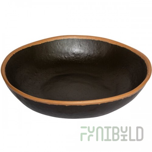 GET B-310-BR Pottery Market 1.5 Qt. Glazed Brown Melamine Salad Bowl with Clay Trim - 12/Case