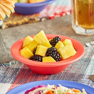 Acopa Foundations 4 oz. Orange Narrow Rim Melamine Fruit Dish - 12/Case