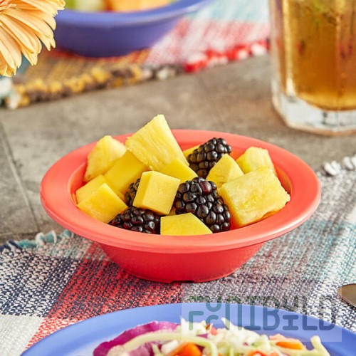 Acopa Foundations 4 oz. Orange Narrow Rim Melamine Fruit Dish - 12/Case