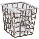 Front of the House Coppered Link 10-Piece Hand-Painted Fused Iron Riser Set with Amber Glass Buffet Boards Front of the House Coppered Link 10-Piece Hand-Painted Fused Iron Riser Set with Amber Glass Buffet Boards