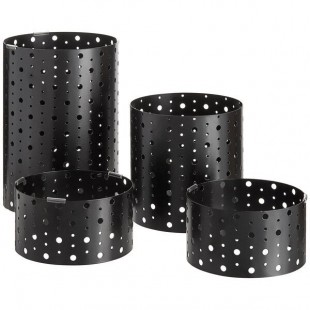 Front of the House Dots 4-Piece Matte Black Stainless Steel Riser Set