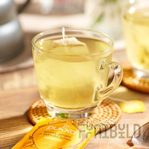 Pukka Organic Lemon, Ginger, and Manuka Honey Herbal Tea Bags - 20/Box