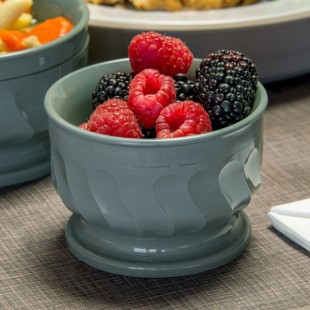 Dinex DX330084 Turnbury 9 oz. Sage Insulated Bowl with Pedestal Base - 48/Case Dinex DX330084 Turnbury 9 oz. Sage Insulated Bowl with Pedestal Base - 48/Case