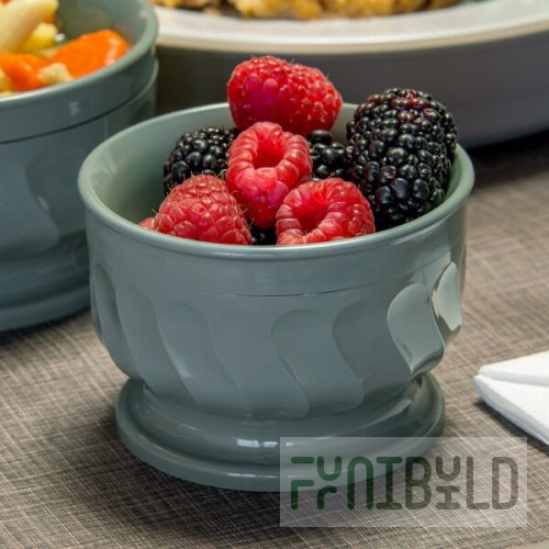 Dinex DX330084 Turnbury 9 oz. Sage Insulated Bowl with Pedestal Base - 48/Case