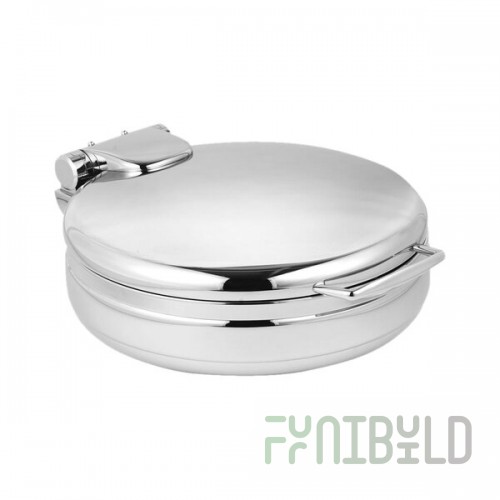 Eastern Tabletop 3999 Jazz Rock 4 Qt. Stainless Steel Round Induction Chafer with Hinged Dome Cover