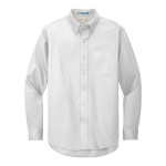 Port Authority S608 Unisex Customizable White / Light Stone Long Sleeve Wrinkle-Resistant Easy-Care Dress Shirt - 2X