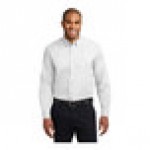 Port Authority S608 Unisex Customizable White / Light Stone Long Sleeve Wrinkle-Resistant Easy-Care Dress Shirt - 2X