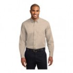Port Authority S608 Unisex Customizable White / Light Stone Long Sleeve Wrinkle-Resistant Easy-Care Dress Shirt - 2X
