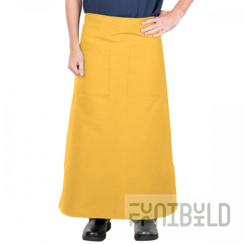 Intedge Gold Poly-Cotton Bistro Apron with 2 Pockets - 38