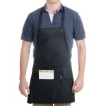 Chef Revival Black Poly-Cotton Customizable Bib Apron with 1 Pocket - 28