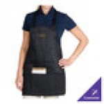 Chef Revival Black Poly-Cotton Customizable Bib Apron with 1 Pocket - 28