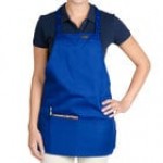 Chef Revival Black Poly-Cotton Customizable Bib Apron with 1 Pocket - 28