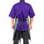 Uncommon Chef 3114 Triple Denim Customizable 100% Cotton Renegade Bib Apron with Black Webbing and 3 Pockets - 34