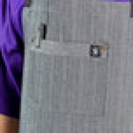 Uncommon Chef 3114 Triple Denim Customizable 100% Cotton Renegade Bib Apron with Black Webbing and 3 Pockets - 34