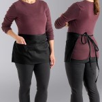 Uncommon Chef 3067 Black Customizable Waist Apron with 3 Pockets - 11 Uncommon Chef 3067 Black Customizable Waist Apron with 3 Pockets - 11