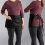 Uncommon Chef 3067 Black Customizable Waist Apron with 3 Pockets - 11 Uncommon Chef 3067 Black Customizable Waist Apron with 3 Pockets - 11