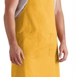 Choice Yellow Poly-Cotton Standard Bib Apron with 2 Pockets - 34 Choice Yellow Poly-Cotton Standard Bib Apron with 2 Pockets - 34