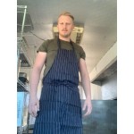 Choice Yellow Poly-Cotton Standard Bib Apron with 2 Pockets - 34 Choice Yellow Poly-Cotton Standard Bib Apron with 2 Pockets - 34