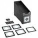 KleanTake by ServSense Black Countertop Slim Cup Dispenser Cabinet with Top Lid / Straw Organizer - 1 Slot