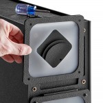 KleanTake by ServSense Black Countertop Slim Cup Dispenser Cabinet with Top Lid / Straw Organizer - 1 Slot