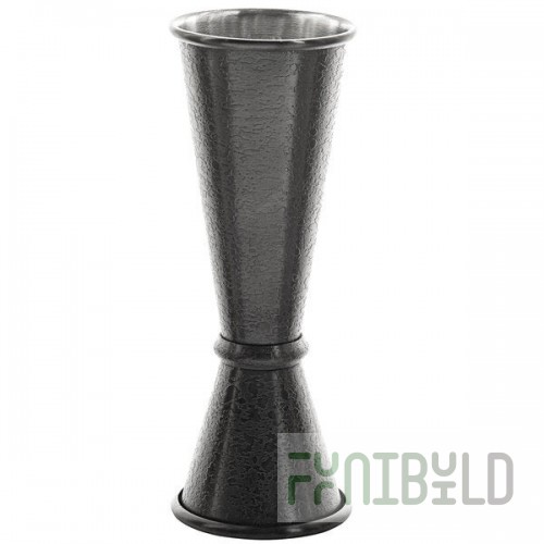 TableCraft 10562 1 oz. & 2 oz. Black Stainless Steel Japanese Jigger