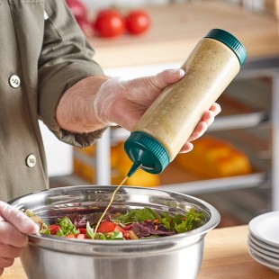 Vollrath Traex® 24 oz. Clear FIFO Squeeze Dispenser with Green Single Tip Cap and Base Cap Vollrath Traex® 24 oz. Clear FIFO Squeeze Dispenser with Green Single Tip Cap and Base Cap