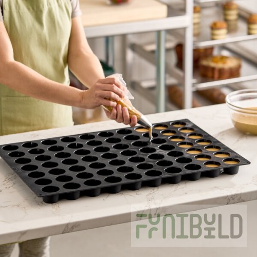 Silikomart SQ007 70 Compartment Mini Muffins Silicone Baking Mold - 1 7/8