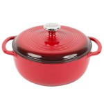 Lodge EC4D43 4.5 Qt. Island Spice Red Enameled Cast Iron Dutch Oven Lodge EC4D43 4.5 Qt. Island Spice Red Enameled Cast Iron Dutch Oven