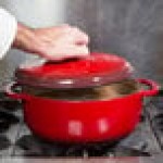 Lodge EC4D43 4.5 Qt. Island Spice Red Enameled Cast Iron Dutch Oven Lodge EC4D43 4.5 Qt. Island Spice Red Enameled Cast Iron Dutch Oven