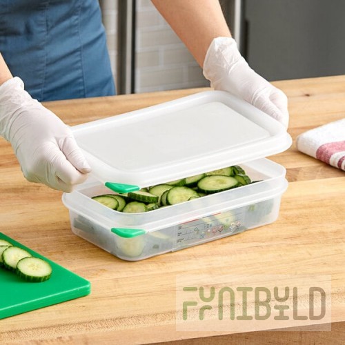 Araven 03026 1/4 Size Translucent Polypropylene Food Pan with Airtight Lid - 2 1/2