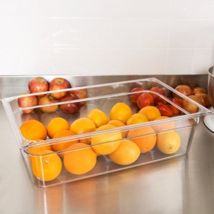 Carlisle 10202B07 StorPlus Full Size Clear Polycarbonate Food Pan - 6 Carlisle 10202B07 StorPlus Full Size Clear Polycarbonate Food Pan - 6