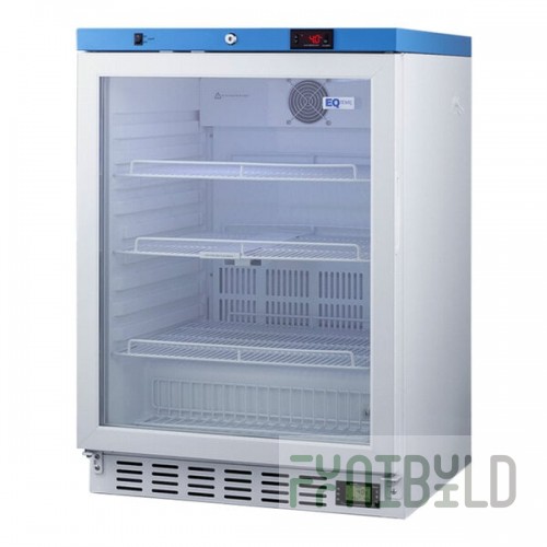 Summit Appliance ACR52G EQTemp ACR Series 3.88 Cu. Ft. White / Blue Built-In Undercounter Glass Door Reach-In Medical Refrigerator - 115V