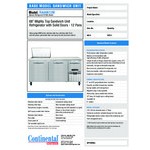Continental Refrigerator RA68N-12M 68 Continental Refrigerator RA68N-12M 68