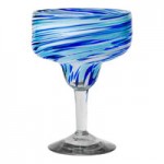 10 Strawberry Street Malibu Blue / White 16 oz. Hurricane Glass - 6/Case 10 Strawberry Street Malibu Blue / White 16 oz. Hurricane Glass - 6/Case