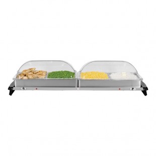 Cadco WTBS-4RT 4-Compartment Half Size Electric Buffet Server with Roll Top Lids - 120V Cadco WTBS-4RT 4-Compartment Half Size Electric Buffet Server with Roll Top Lids - 120V