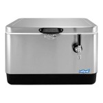 Coldbreak JOCK-1TR-SS54 Stainless Steel 1 Faucet 54 Qt. Insulated Jockey Box with Rear Input and 50 ft. Coil