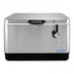 Coldbreak JOCK-1TR-SS54 Stainless Steel 1 Faucet 54 Qt. Insulated Jockey Box with Rear Input and 50 ft. Coil