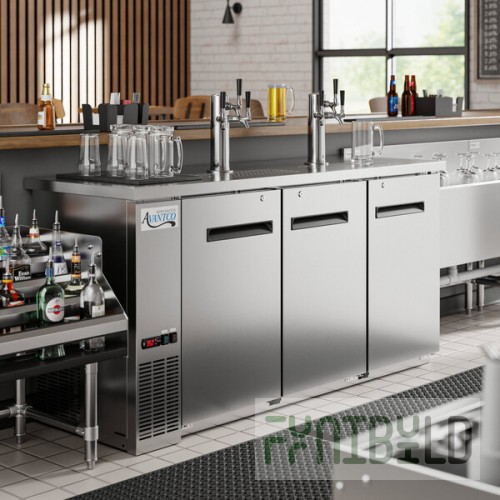 Avantco UDD-72-HC-S (2) Triple Tap Kegerator Beer Dispenser - Stainless Steel, (3) 1/2 Keg Capacity
