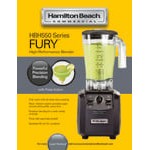 Hamilton Beach HBH550-CE Fury 3 hp 64 oz. High Performance Bar Blender - 230V (International Use Only) Hamilton Beach HBH550-CE Fury 3 hp 64 oz. High Performance Bar Blender - 230V (International Use Only)