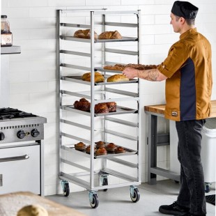 New Age 12 Pan End Load Heavy-Duty Aluminum Bun / Sheet Pan Rack 1333 New Age 12 Pan End Load Heavy-Duty Aluminum Bun / Sheet Pan Rack 1333
