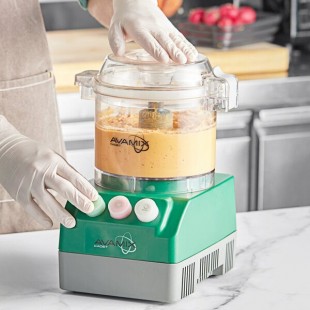 AvaMix Cadet CABFP25FL 2.5 Qt. Clear Batch Bowl Food Processor with Flat Lid - 3/4 hp