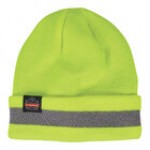 Ergodyne N-Ferno 6803 Hi-Vis Lime Cuffed Reflective Rib Knit Winter Hat 16864
