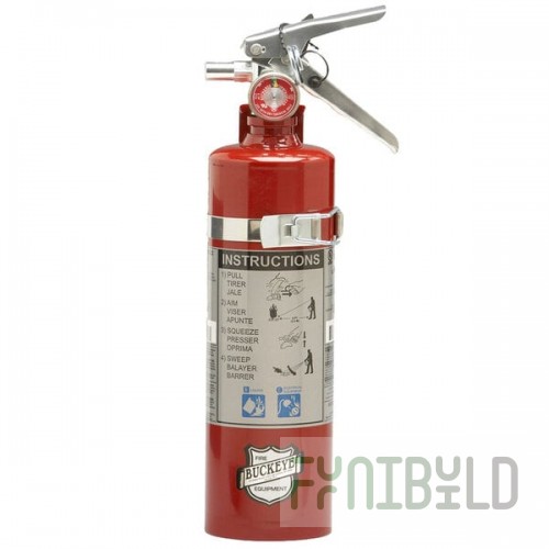 Buckeye 2.5 lb. Standard Dry Chemical Fire Extinguisher with DOT Vehicle Bracket - Rechargeable Untagged - UL Rating 10-B:C