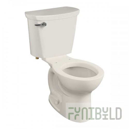 American Standard Cadet PRO 215BA104.222 Linen Vitreous China Floor-Mount Chair Height Round Toilet with High-Efficiency Tank - 1.28 GPF