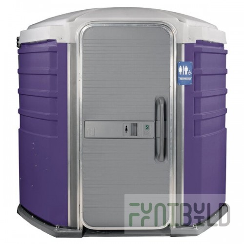 PolyJohn SA1-1010 We'll Care III Purple Wheelchair Accessible Portable Restroom - Assembled