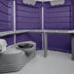 PolyJohn SA1-1010 We'll Care III Purple Wheelchair Accessible Portable Restroom - Assembled