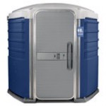 PolyJohn SA1-1010 We'll Care III Purple Wheelchair Accessible Portable Restroom - Assembled